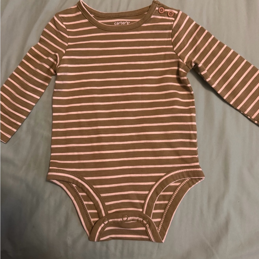Carter's green Striped Kids One Piece